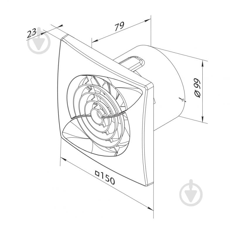 Витяжний вентилятор Вентс 100 Касто - фото 2