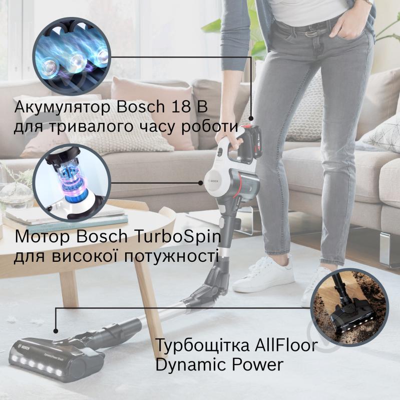 Пылесос аккумуляторный Bosch Unlimited 7 BBS711W white - фото 3