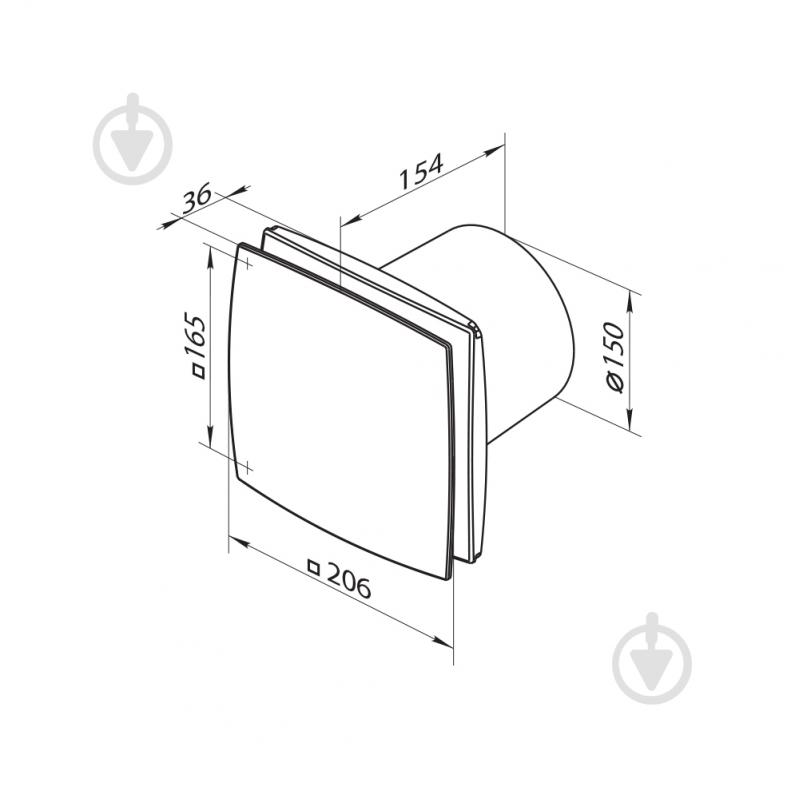 Вытяжной вентилятор Вентс 150 ЛД черный - фото 2