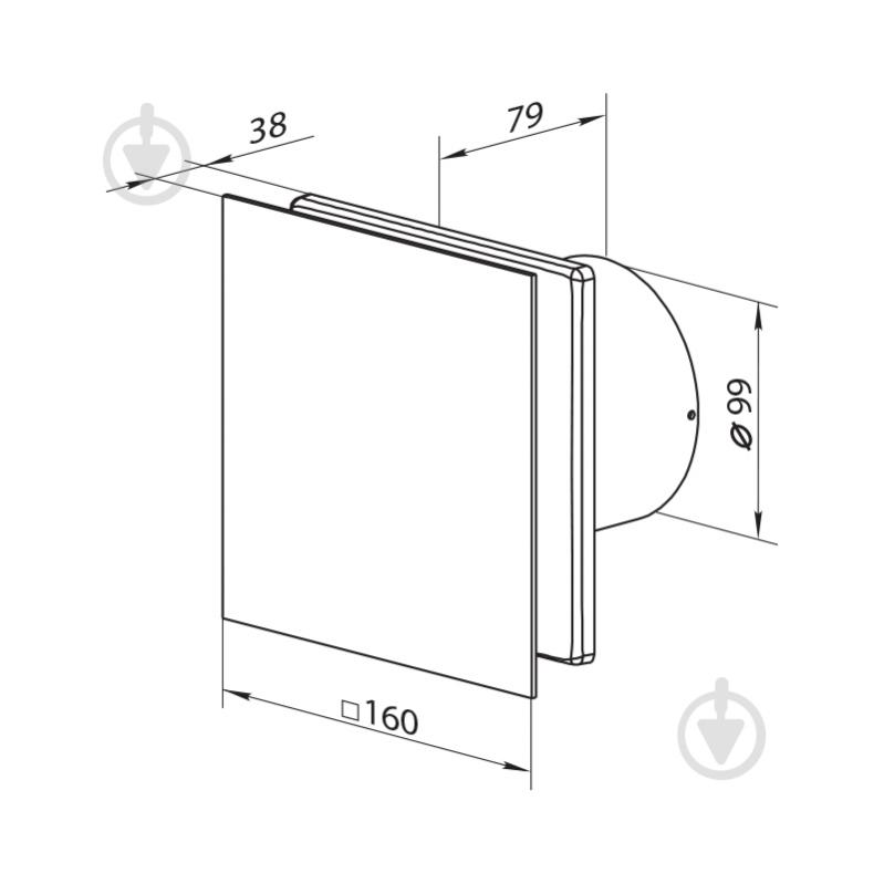 Витяжний вентилятор Вентс 100 Солід чорний сапфір - фото 2