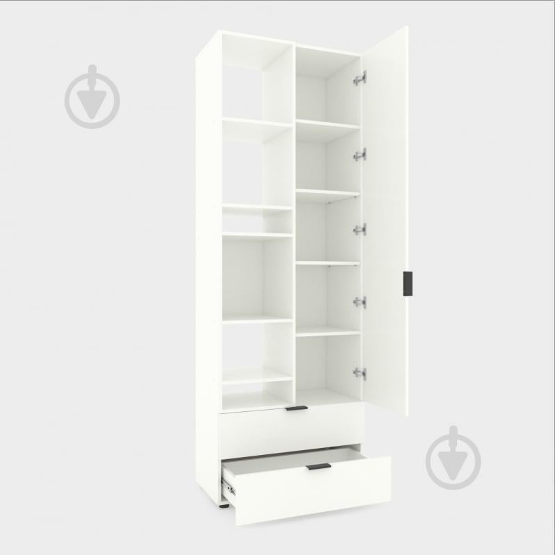 Шкаф Metkas Home A001L 1д2ш ЛДСП 2300х800х420 мм белый снег / белый снег - фото 2 Шкаф Metkas Home A001L 1д2ш ЛДСП 2300х800х420 мм белый снег / белый снег - фото 2