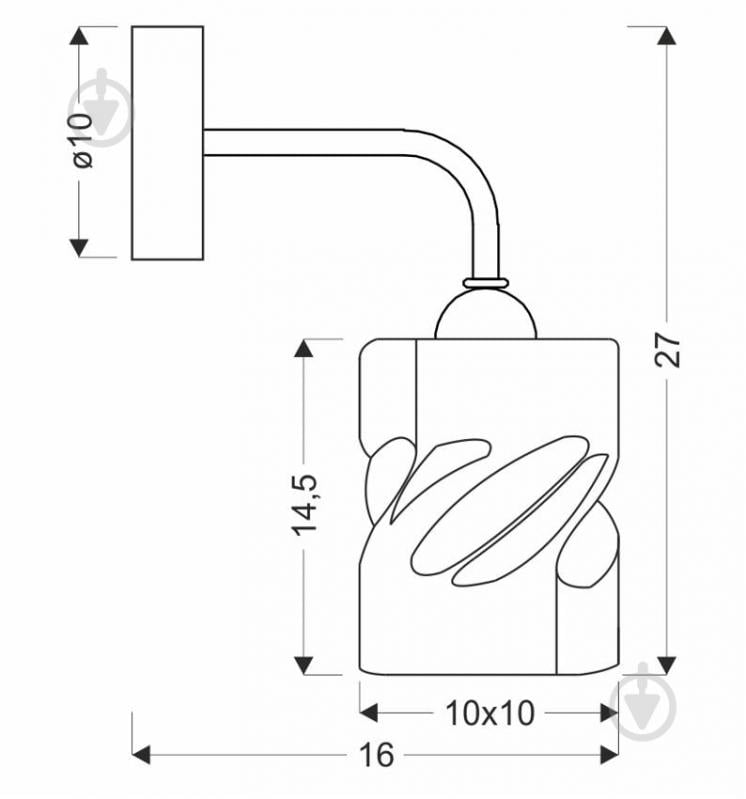 Бра Candellux Felis 1x60 Вт E27 чорний/бурштиновий 21-00163 - фото 5