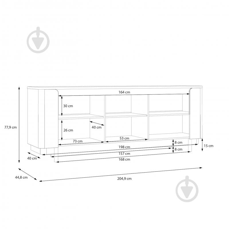 Комод Forte Meble Vodol 3d 2049x779x448 мм чорний/бежевий - фото 6 Комод Forte Meble Vodol 3d 2049x779x448 мм чорний/бежевий - фото 6