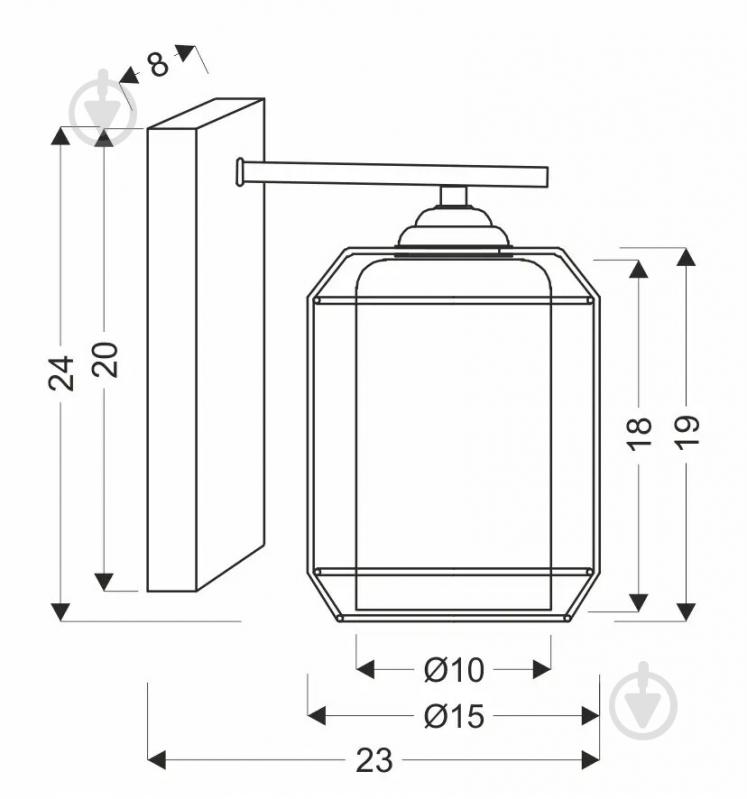 Бра Candellux Jonera 1x40 Вт E27 черный/дымчатый 21-10186 - фото 4