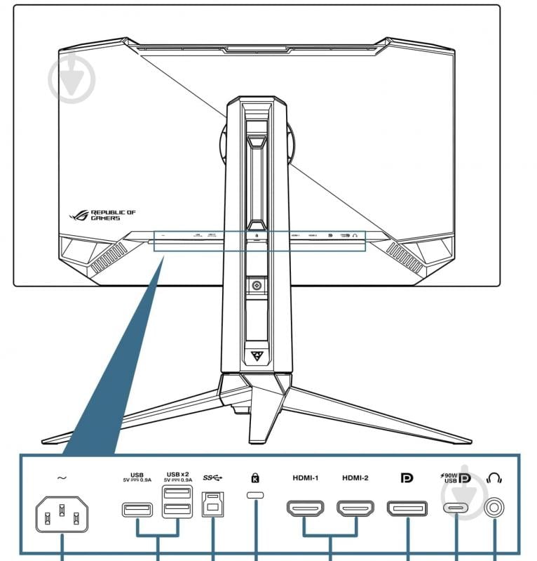 Монитор Asus ROG Swift OLED PG27UCDM 26,5" (90LM0B30-B01971) - фото 7