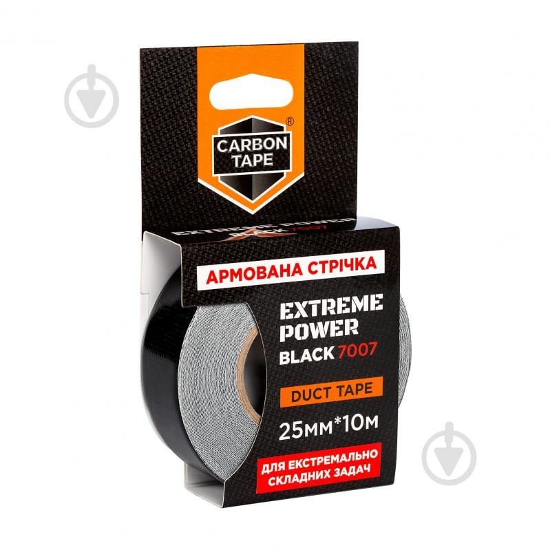 Армована стрічка CARBON TAPE Extreme Power Black 7007 25 мм 10 м чорний - фото 1
