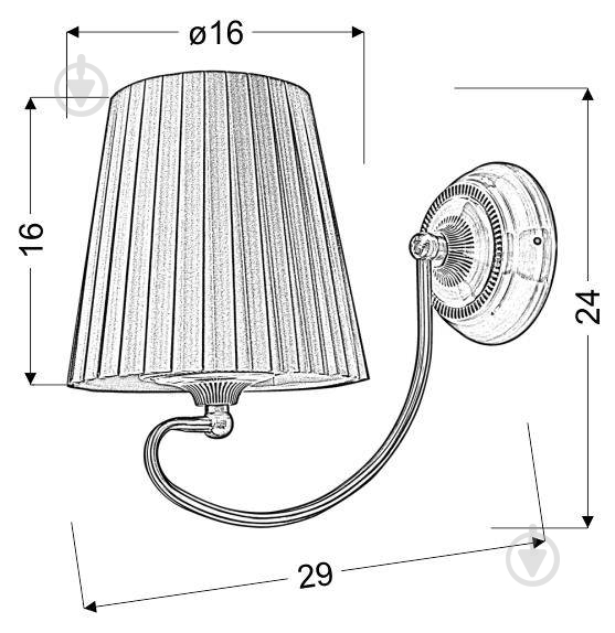 Бра Candellux MOZART 1xE27 коричневый/патина 21-33963 - фото 2