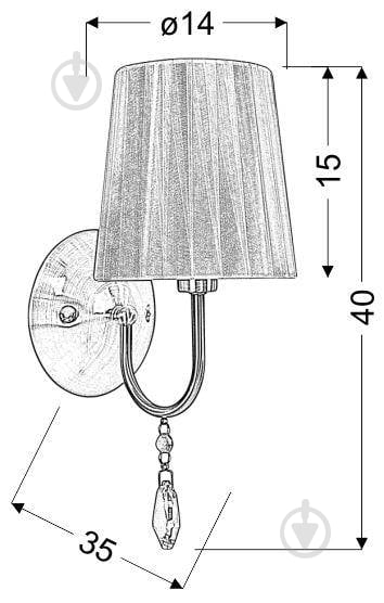 Бра Candellux SORENTO 1x40 Вт E14 чорний/хром 21-38036 - фото 2