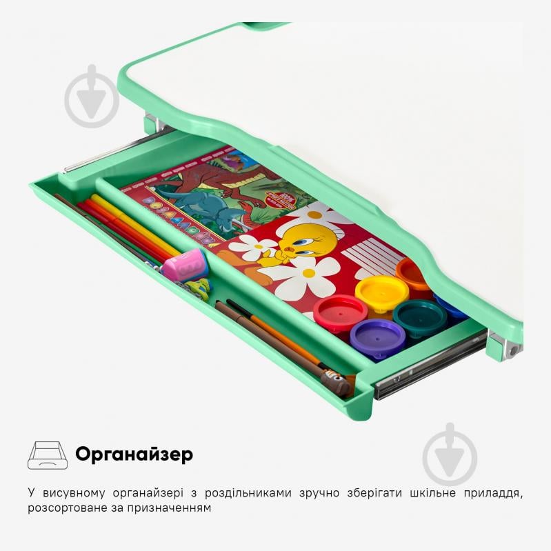 Комплект парта и стул Evo-kids Evo-06 Plus Green - фото 6