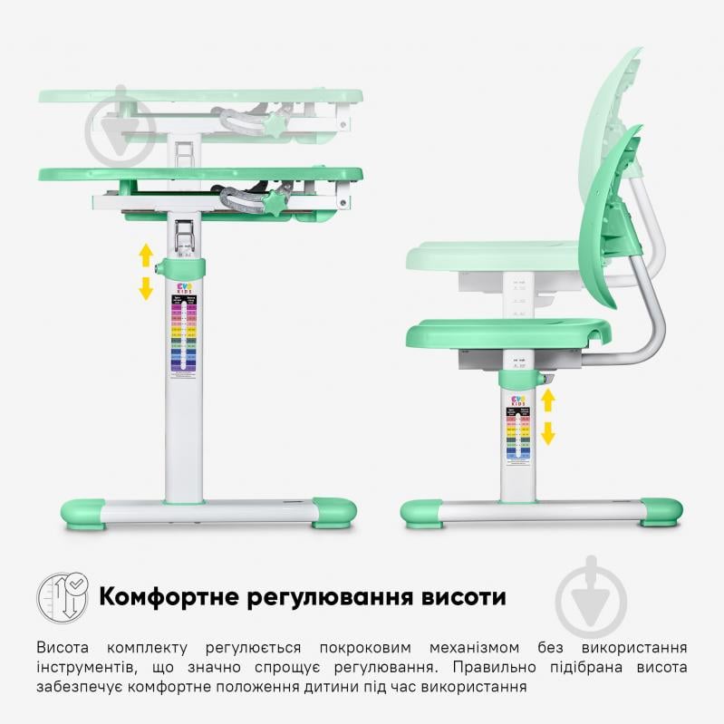 Комплект парта и стул Evo-kids Evo-06 Plus Green - фото 7