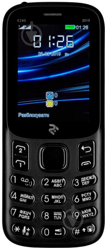 Мобільний телефон 2E E240 2019 Dual SIM black 680576169990 - фото 2