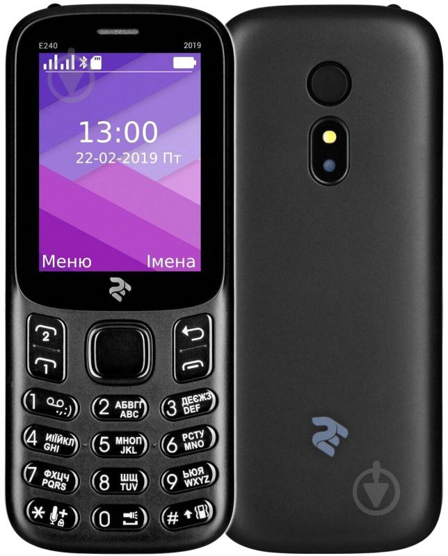 Мобільний телефон 2E E240 2019 Dual SIM black 680576169990 - фото 1