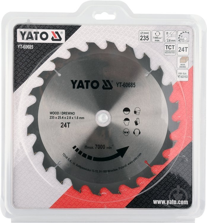 Пиляльний диск YATO 235x25,4x2,8 Z24 YT-60685 - фото 2