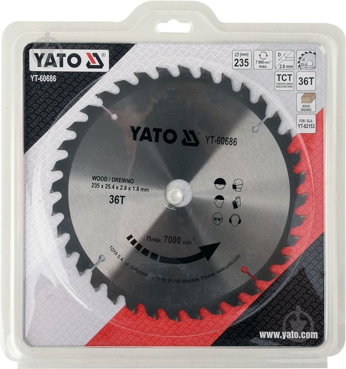 Пиляльний диск YATO 235x25,4x2,8 Z36 YT-60686 - фото 2