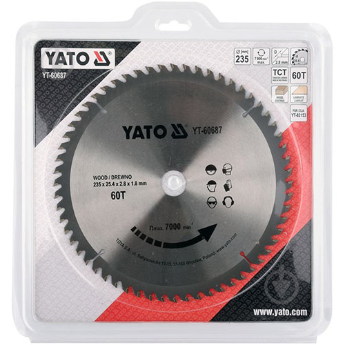 Пиляльний диск YATO 235x25,4x2,8 Z60 YT-60687 - фото 2