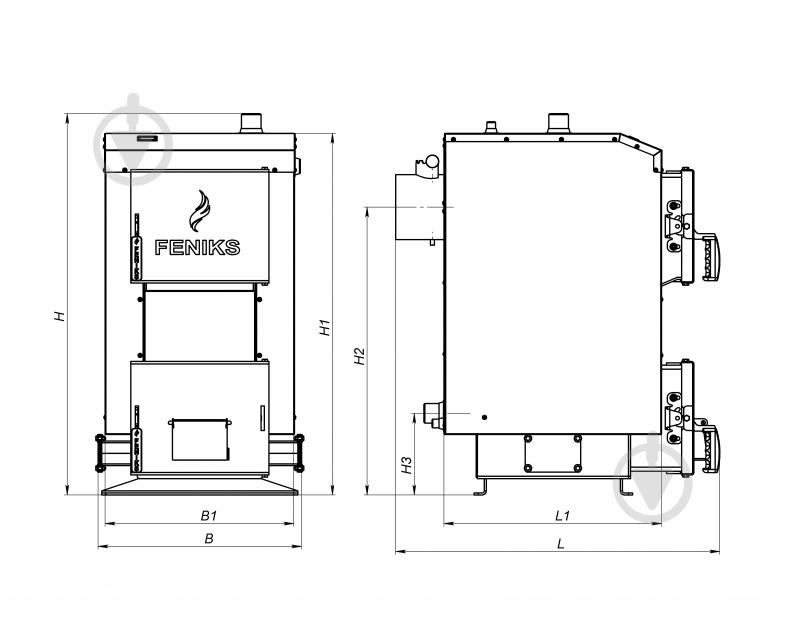 Котел твердотопливный Feniks A 12 кВт, толщина стали 5мм - фото 6