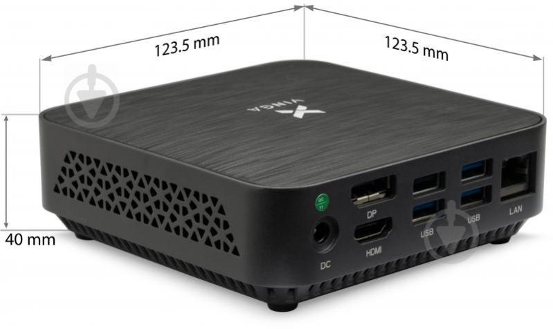 Комп'ютер Vinga Mini PC V600 (V600AM300U.4128W1P) black/silver - фото 7