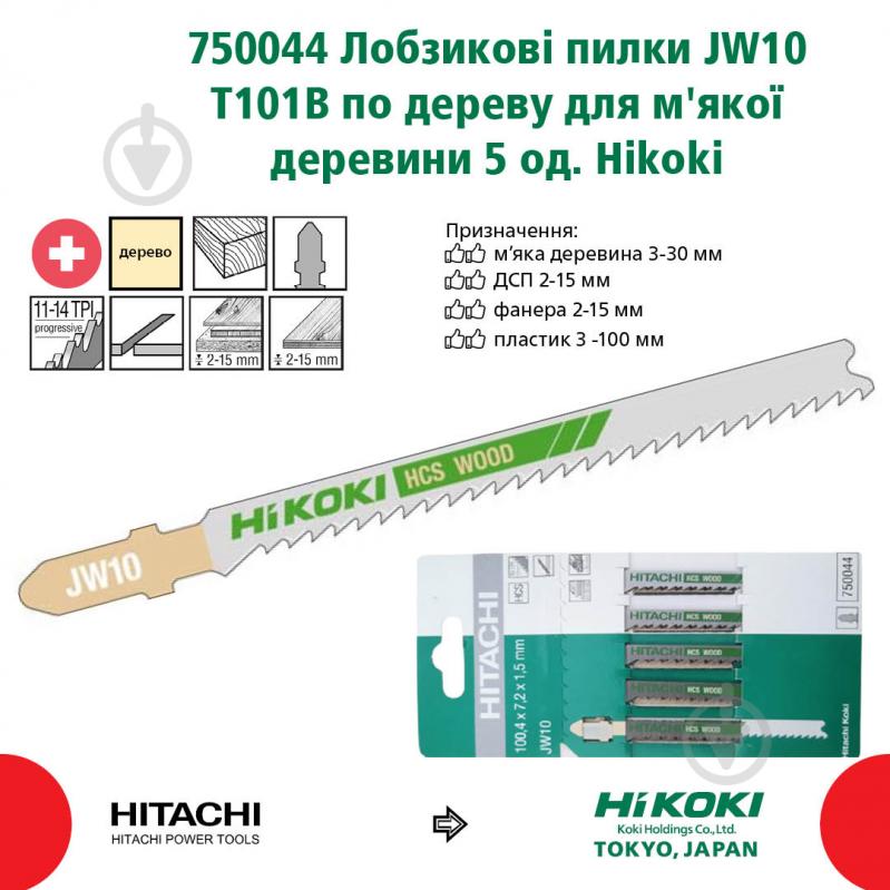 Пилочка для электролобзика Hitachi JW10 5 шт. 750044 - фото 2