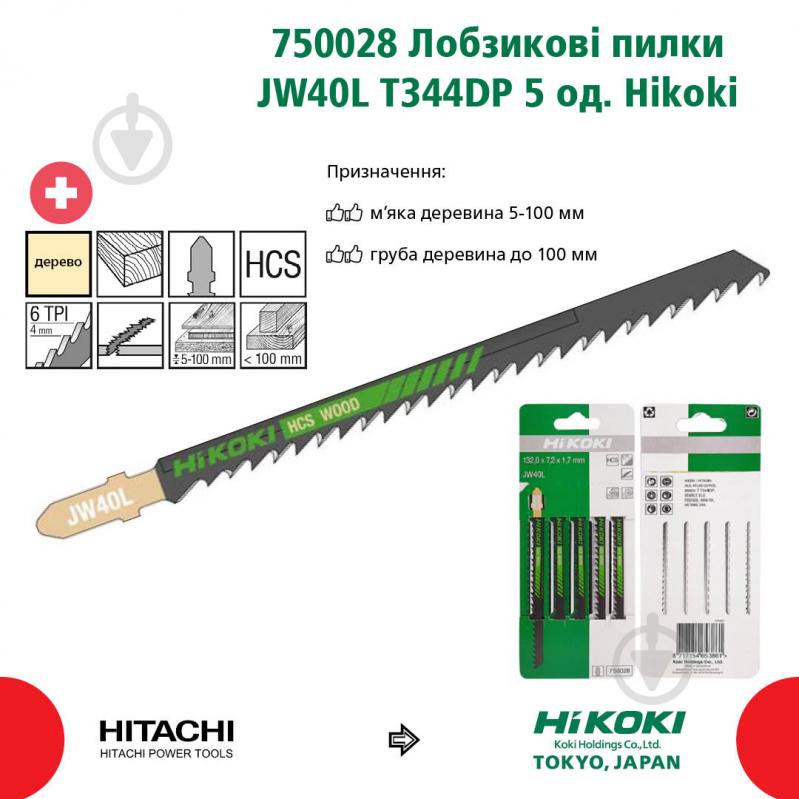 Пилочка для электролобзика Hitachi JW40L 5 шт. 750028 - фото 2