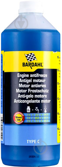 Антифриз Bardahl ANTIGEL CONCENTRATE TYPE C 7111B -35°С 1 л синій - фото 1