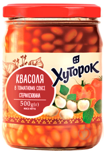 Фасоль красная Хуторок в томатном соусе 500 г - фото 1