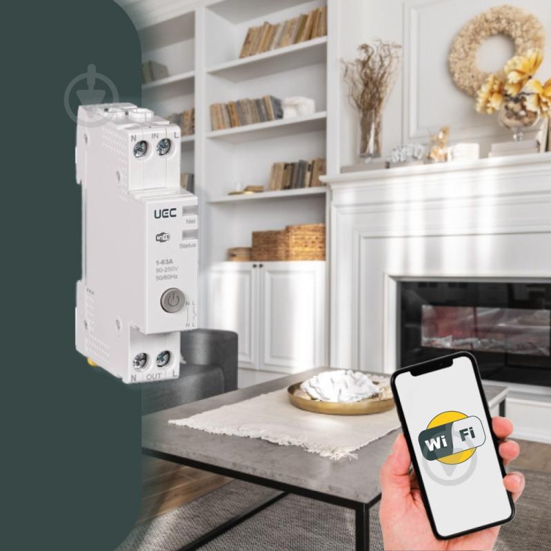 Умный выключатель UEC WIFI SMART WCB-UA5 на DIN-рейке 1p 63A белый - фото 4 Умный выключатель UEC WIFI SMART WCB-UA5 на DIN-рейке 1p 63A белый - фото 4