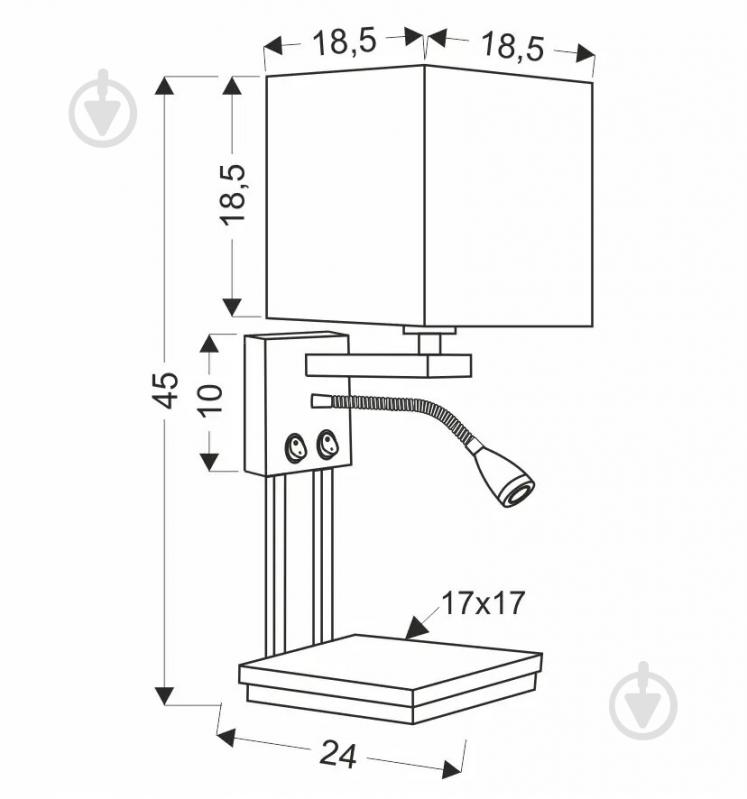 Бра Candellux Theo 2x40 Вт E14 чорний/бежевий 21-76885 - фото 3