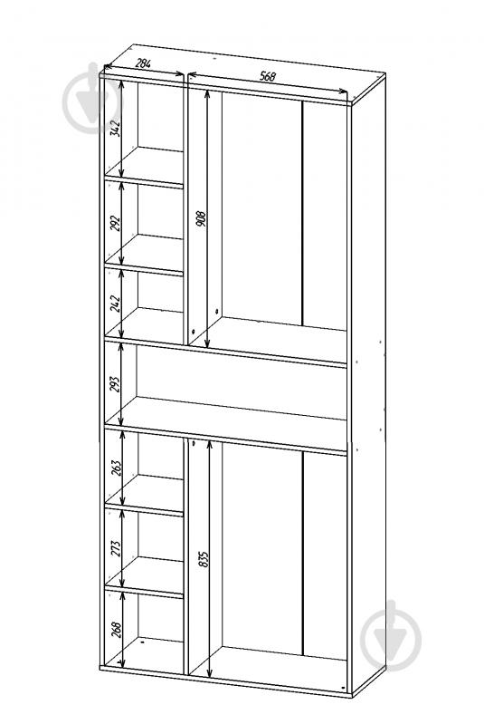 Шафа Metkas Home MB001 6д ЛДСП 2130х900х350 мм білий сніг / білий сніг - фото 4