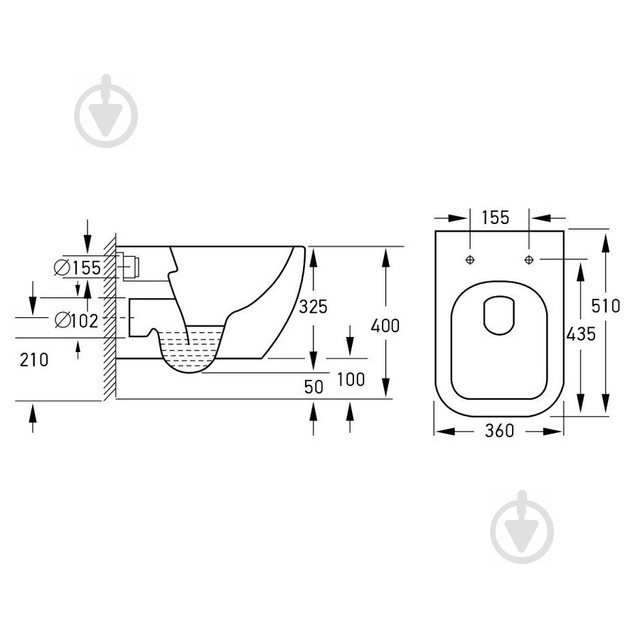 Комплект інсталяції VOLLE Master з кнопкою хром та унітаз Orlando Rimless 13-35-373+141515 - фото 3