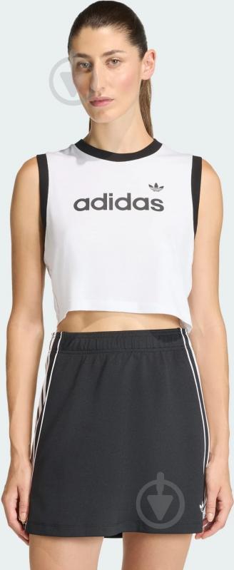 Топ Adidas LINEAR TANK WHITE/BLACK KC9008 р.M белый - фото 1 Топ Adidas LINEAR TANK WHITE/BLACK KC9008 р.M белый - фото 1
