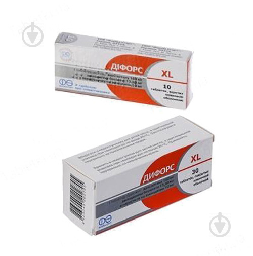 Діфорс XL №30 (10х3) таблетки 10 мг/160 мг - фото 1
