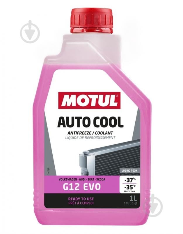 Антифриз Motul Auto Cool G12 Evo -37°C G12 от -37 до +136 готовый 1 л розовый (112650) - фото 1 Антифриз Motul Auto Cool G12 Evo -37°C G12 от -37 до +136 готовый 1 л розовый (112650) - фото 1