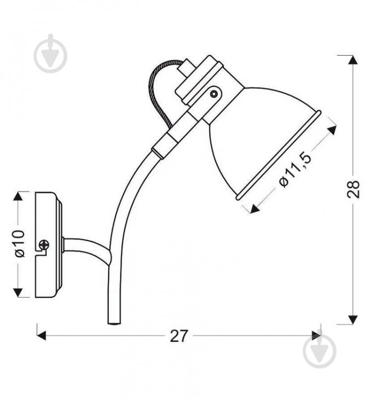 Бра Candellux ZUMBA 1x40 Вт E14 білий/чорний 91-72122 - фото 2