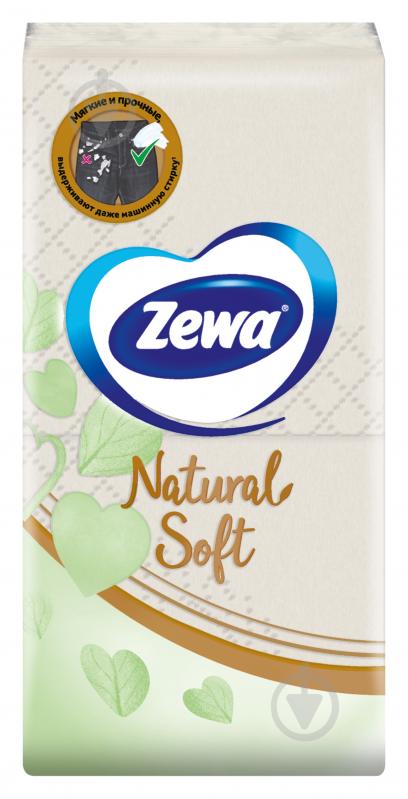 Носові хустинки кишеньки Zewa Natural Soft чотиришарові 9 Х 10 шт. - фото 2