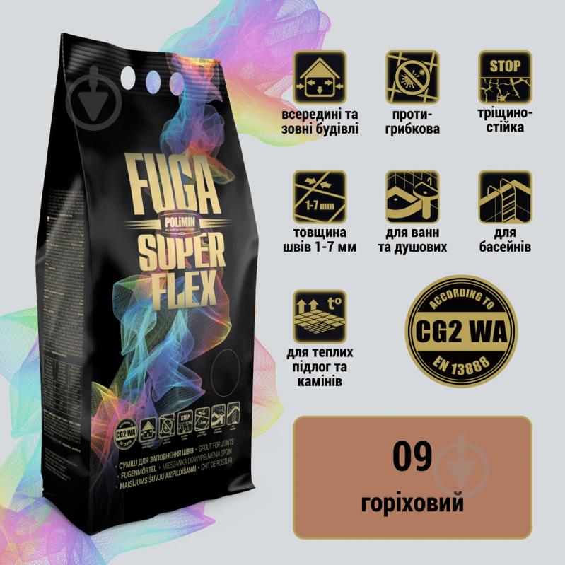 Затірка для плитки Polimin Fuga Super Flex 2 кг горіх - фото 2