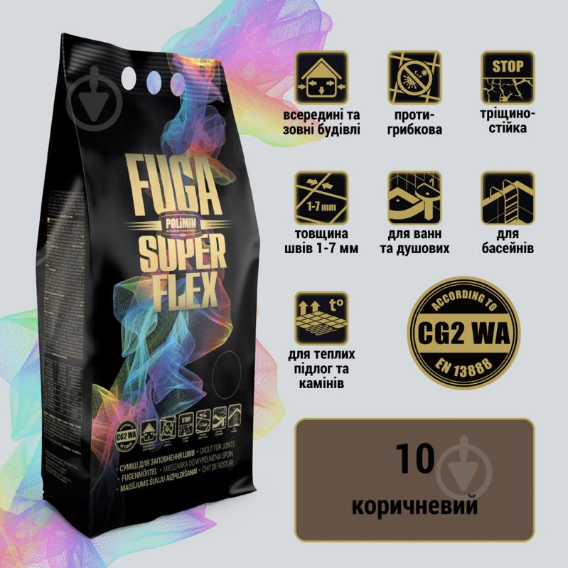 Затирка для плитки Polimin Fuga Super Flex 2 кг коричневый - фото 2