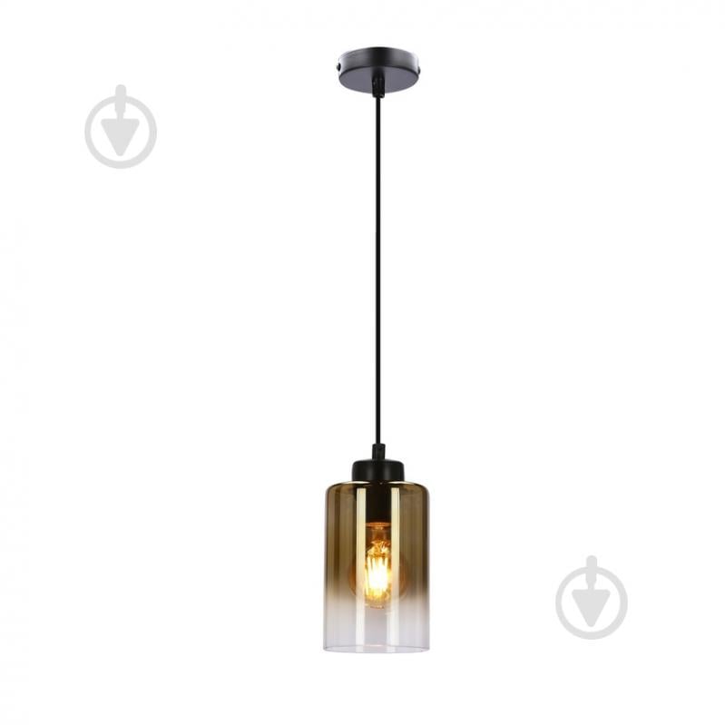 Люстра подвесная Candellux Aspra 1x60 Вт Е27 черный/янтарный 31-16256 - фото 1