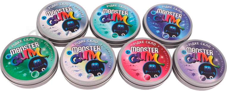 Масса для лепки Monster Gum жидкое стекло сияние 21 г в ассортименте - фото 1