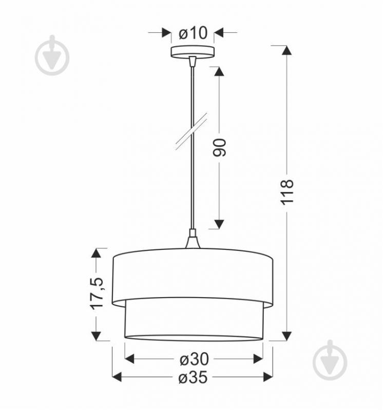 Люстра подвесная Candellux Sinagra 1x60 Вт E27 черный/белый/зеленый 31-19691 - фото 3