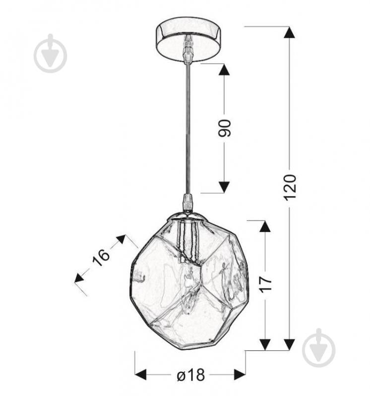 Люстра подвесная Candellux JEWEL 1xE14 янтарный/хром 31-42934 - фото 2