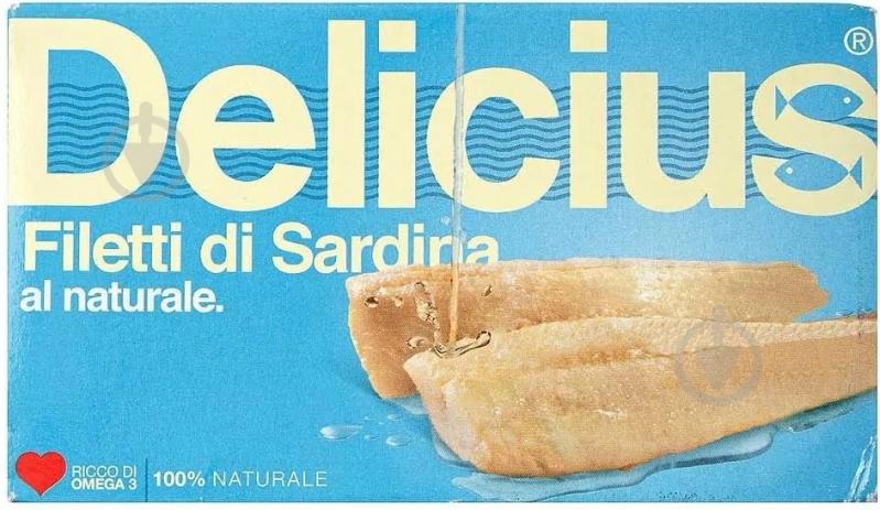 Консерва Delicius "Сардина филе в собственном соку" 120 г - фото 1