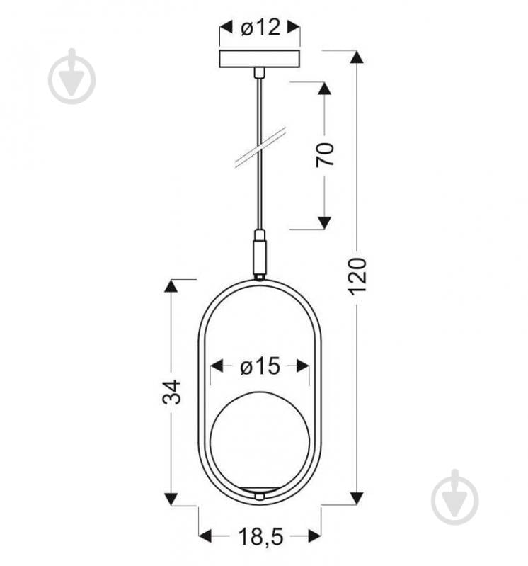 Люстра підвісна Candellux CORDEL 1x28 Вт G9 білий/латунь 31-73457 - фото 3