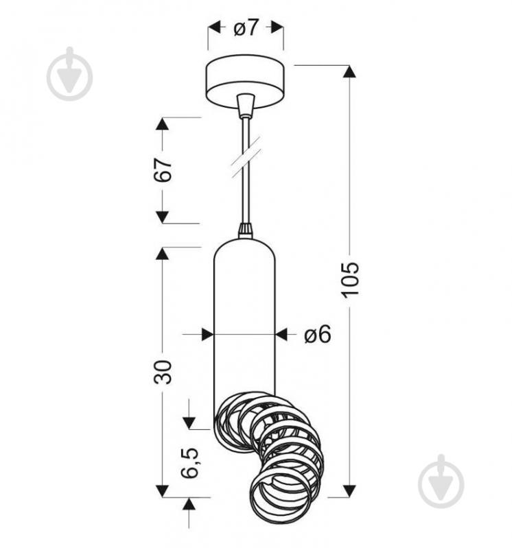 Люстра подвесная Candellux TUBA 1x50 Вт GU10 черный 31-77714 - фото 2