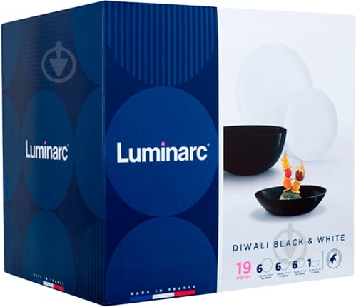 Сервіз столовий Luminarc Diwali Black & White 19 предметів P4360 - фото 9