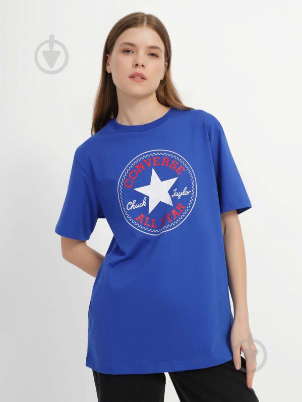 Футболка Converse STANDARD FIT CENTER FRONT CHUCK PATCH CORE TEE 10025459-400 р.2XL синій - фото 1