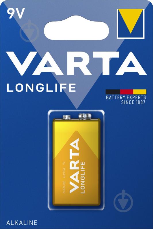 Батарейка Varta Longlife 6LR61 1 шт. (4122101411) - фото 1