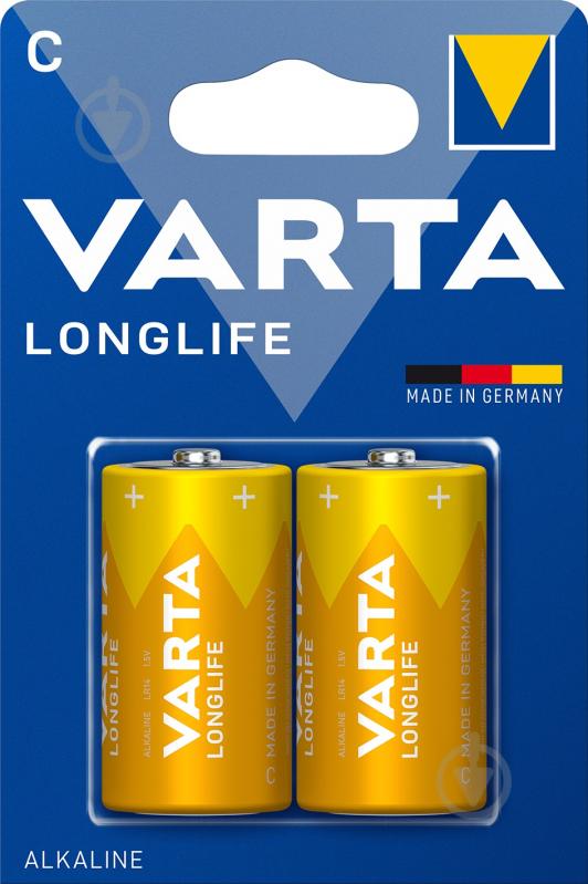 Батарейка Varta Longlife C (R14, 343) 2 шт. (4114101412) - фото 1