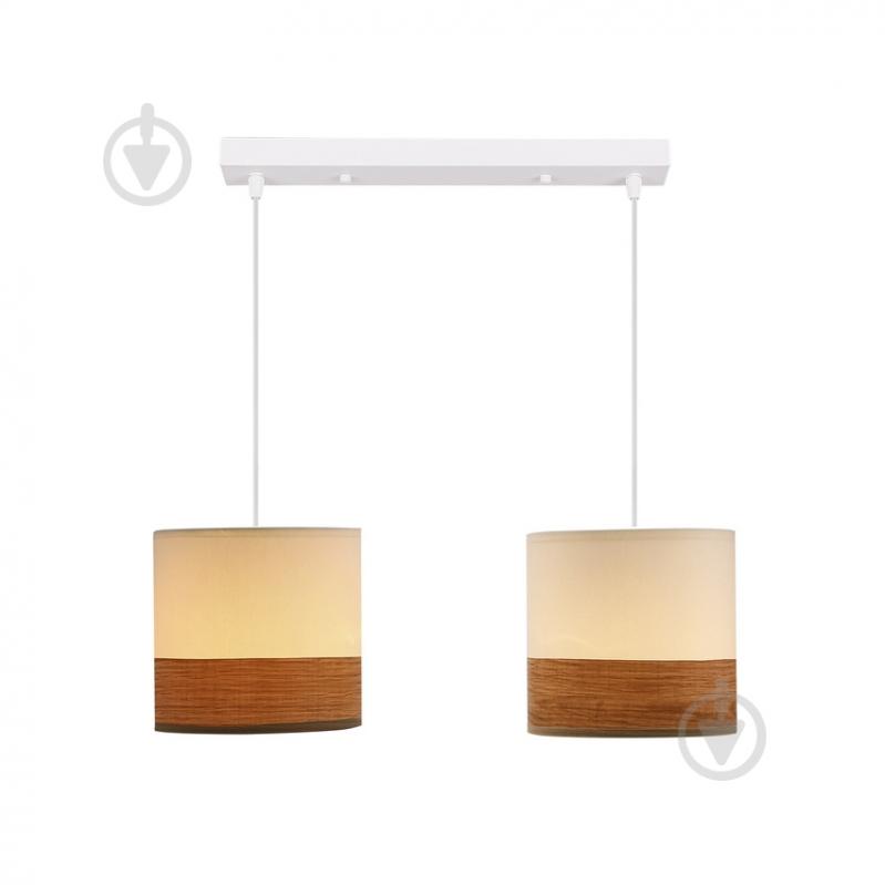 Люстра подвесная Candellux Bianco 2x40 Вт E27 белый/коричневый 32-17543 - фото 2 Люстра подвесная Candellux Bianco 2x40 Вт E27 белый/коричневый 32-17543 - фото 2
