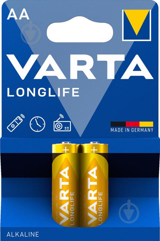 Батарейка Varta Longlife AA (R6, 316) 2 шт. (4106101412) - фото 1