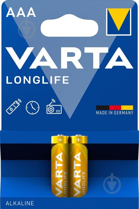 Батарейка Varta Longlife AAA (R03, 286) 2 шт. (4103101412) - фото 1